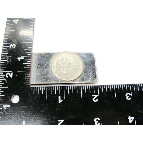 1960 One Franc Coin Money Clip Stainless Steel Wallet Credit Card Cash ID Holder - Picture 7 of 8